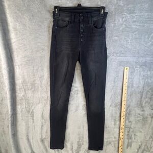 Joes Jeans Womens Black High Rise Button Fly Skinny Jeans Size 25 Grunge Skater‎